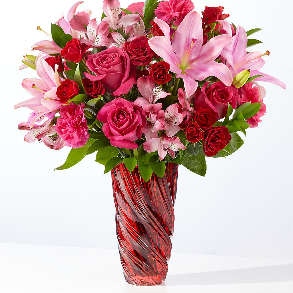 In Love Bouquet with Luxe Swirl Vase – Verona Florist, Woodbridge ON
