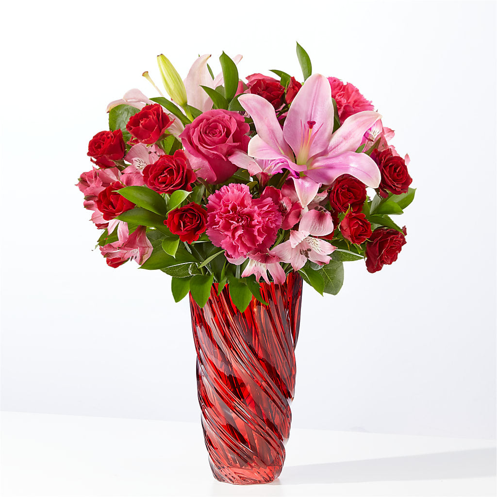 In Love Bouquet with Luxe Swirl Vase – Verona Florist, Woodbridge ON