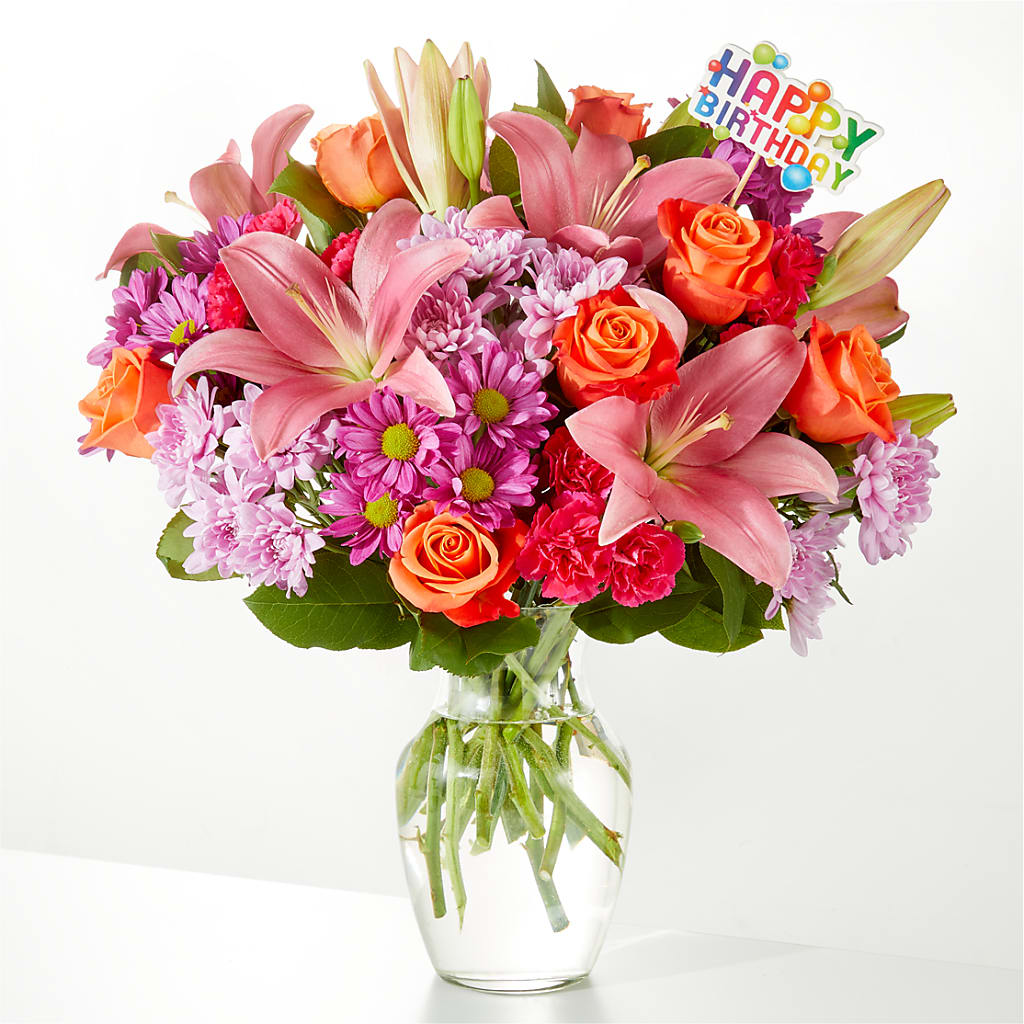 One and Only Bouquet & Happy Birthday Topper – Verona Florist, Woodbridge ON