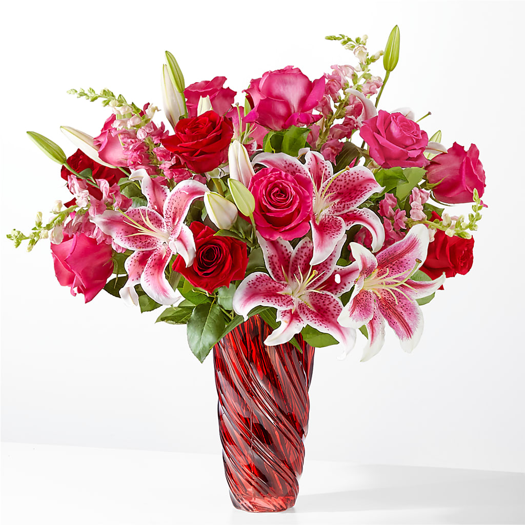 Always You Bouquet with Luxe Swirl Vase – Verona Florist, Woodbridge ON