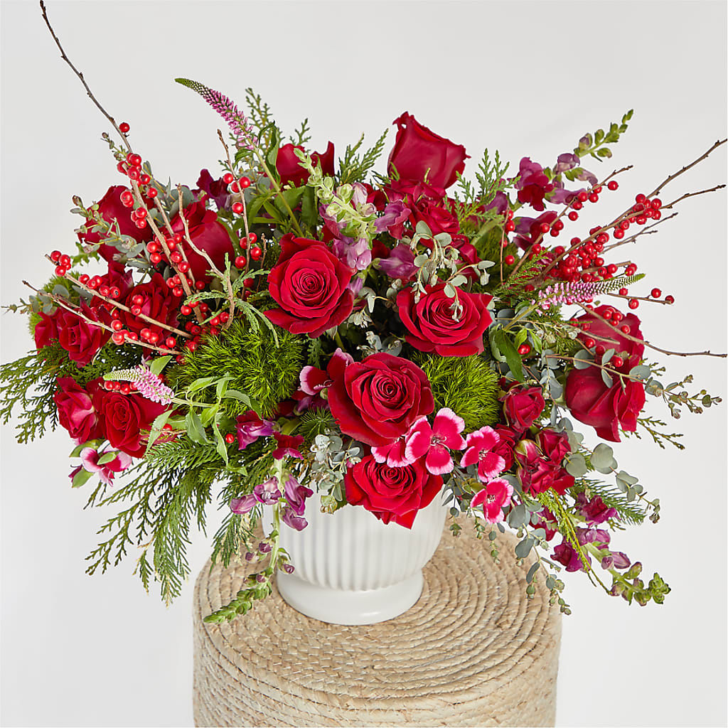 Big Red Bow Bouquet –  Verona Florist, Woodbridge ON
