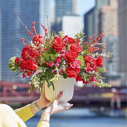 Big Red Bow Bouquet –  Verona Florist, Woodbridge ON