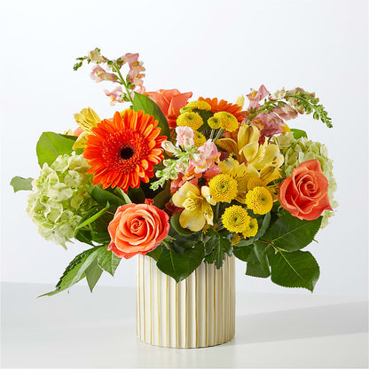 Autumn Sunshine Bouquet with Ivory Vase –  Verona Florist, Woodbridge ON