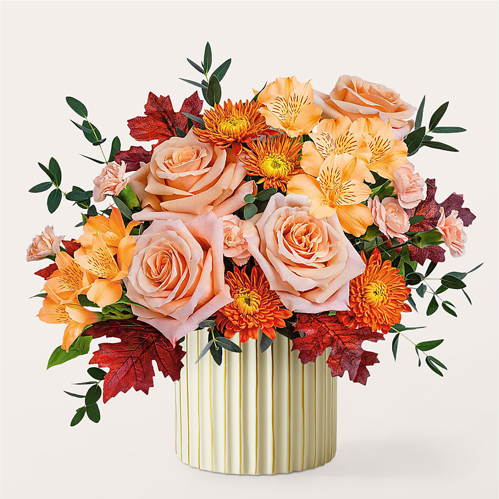 Spiced Latte Bouquet with Ivory Vase –  Verona Florist, Woodbridge ON