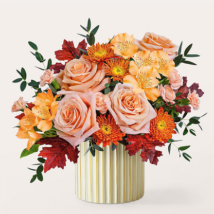Spiced Latte Bouquet with Ivory Vase –  Verona Florist, Woodbridge ON