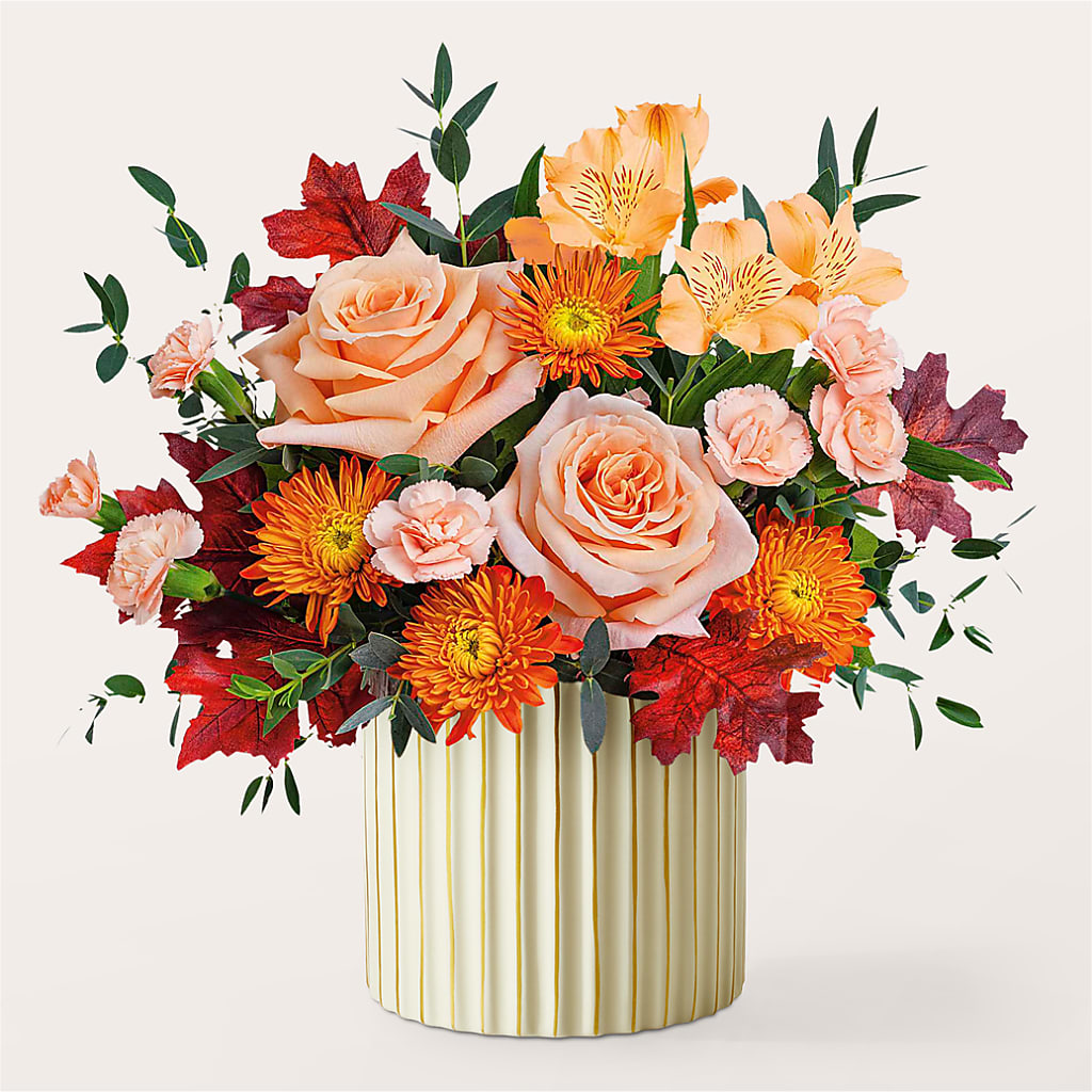 Spiced Latte Bouquet with Ivory Vase –  Verona Florist, Woodbridge ON
